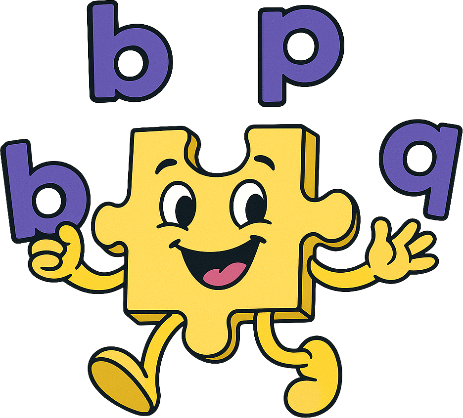 puzzelstukje met dyslexie letters die komt voor een dyslexie training