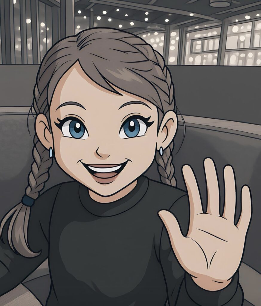 meisje met dyslexie die blij zwaait na een Davis dyslexie training voor kinderen bij Eindelijk Duidelijk.