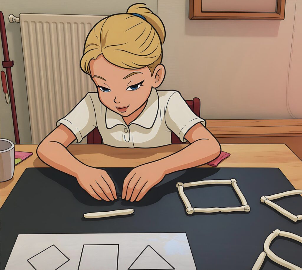 meisje met dyslexie die met klei aan het werk tijdens een Davis dyslexie training voor kinderen bij Eindelijk Duidelijk.