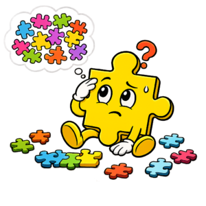 puzzelstukje moeite met volgorde en verandering