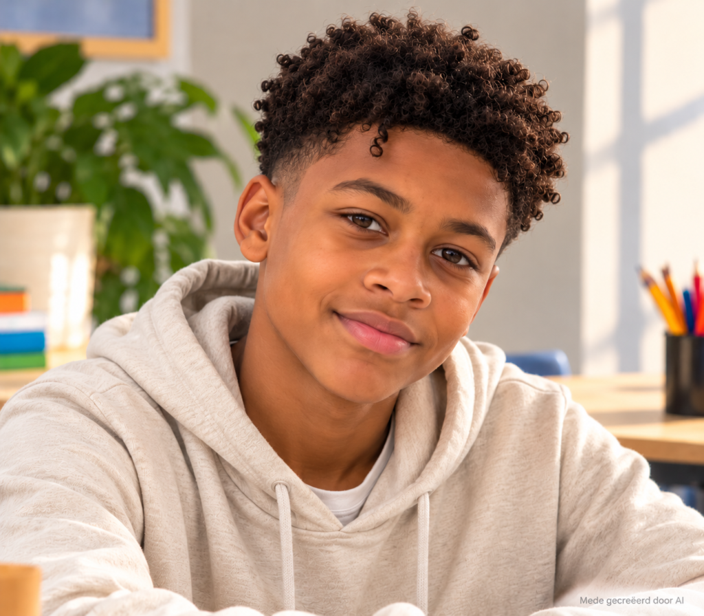 Tiener jongen bij Eindelijk Duidelijk voor Davis Dyslexie Begeleiding in Zoetermeer.